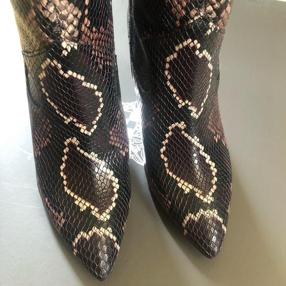 NEW Vince Camuto Western Snake Python Cowboy Heeled Kervana Knee High Boots - Picture 7 of 10